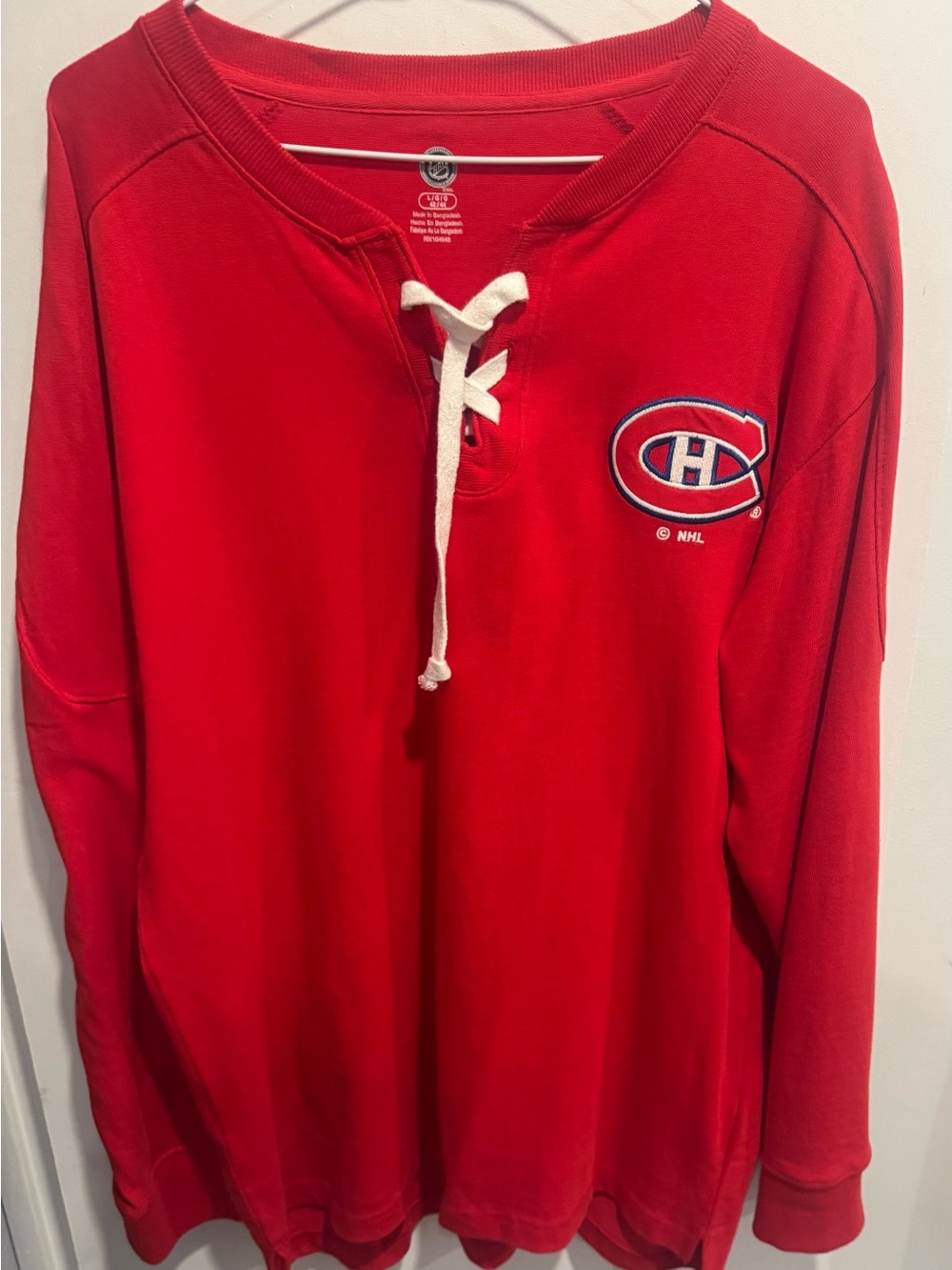 Montreal Canadians Official NHL light sweat top lace up tunic hockey sports USL